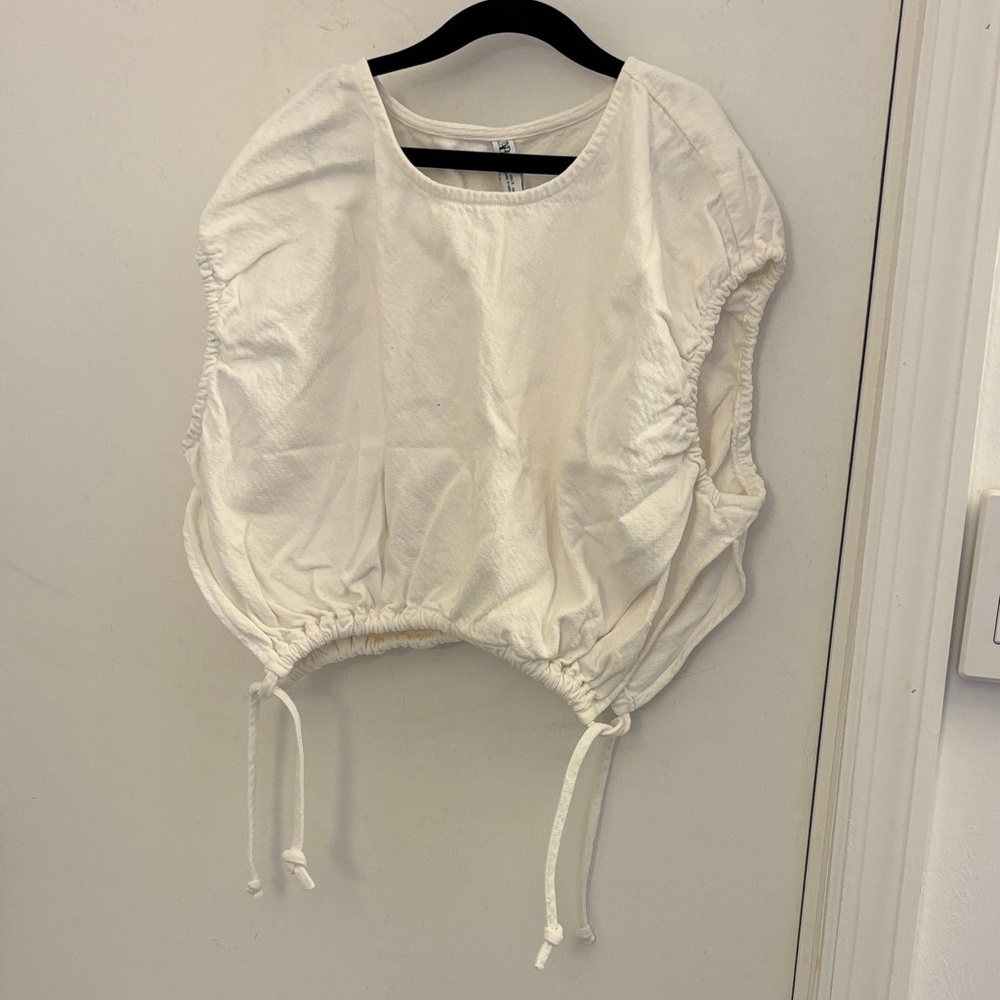 Zara Cream Ruched Women's Blouse